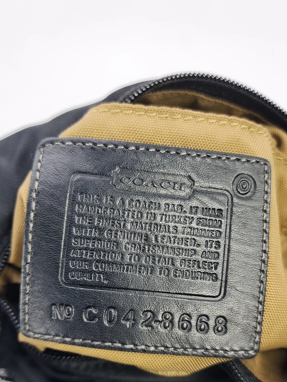 Vintage COACH Black Nylon Demi Mini Hobo Bag with Leather Trim